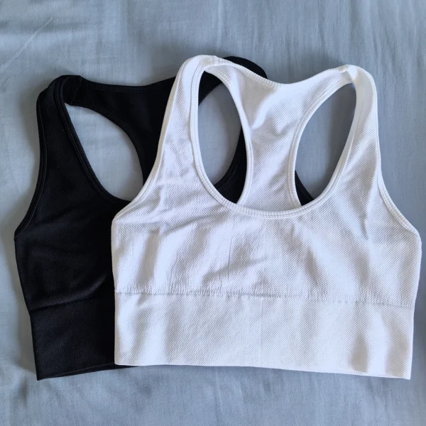 Mileegirl Seamless Women Yoga Bra Ribbed Sports Crop Tops Racer Back Gym Tank Top No Pads Quick Drying Fitness Workout Tops - Image 6