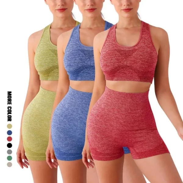 Yoga Set Gym Shorts Women Sport Bras Brassiere Workout Tops for Women Yoga Clothes Fitness Leggings Gym Set Seamless Yoga Sets - Image 2