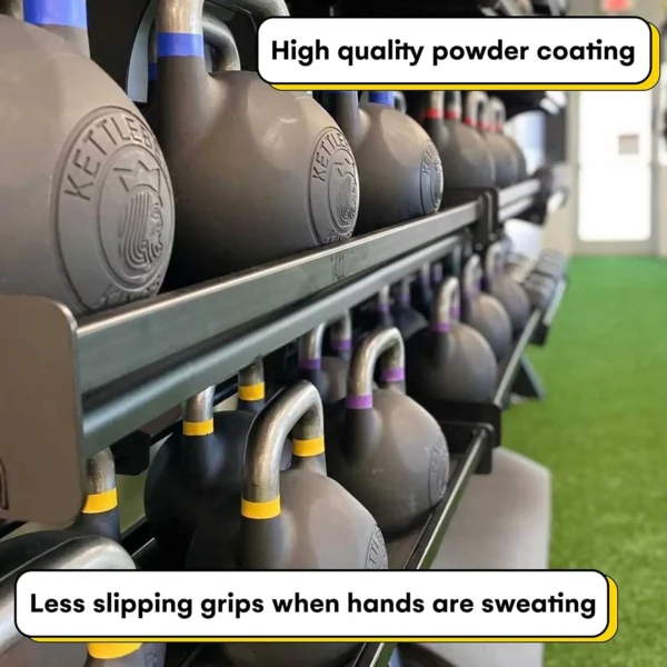 Powder Coated Kettlebell Weights - 26-88 lb Strength Training Kettlebells for Men and Women - Hand Weights Workout Gym Equipment - Image 5