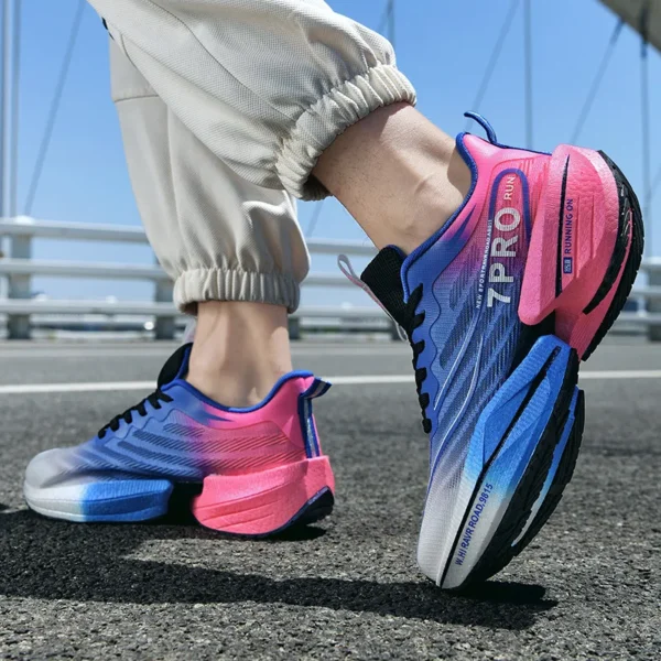 New Men's Carbon Plate Sneakers Outdoor Soft Sole Mesh Sports Shoes Running Shoes Light Anti-Slip Casual Couple Tennis Shoes - Image 4