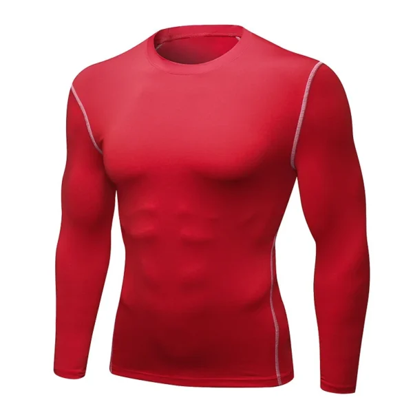1pcs Men's Long-sleeved Thermal Underwear Male Thin Tight Fitting Fast Dry Elastic Fitness Tops Man Autumn Winter Sprots Wear - Image 4