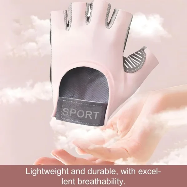 1 Pair Workout Gloves with Liquid Silicone for Women Fingerless Cycling Gloves Non-slip Men's Gym Weight Lifting Gloves - Image 4