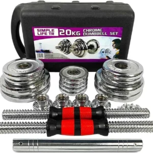 Adjustable Dumbbell Set Home Gym Cast Iron Barbell Sets with Carry Box 44lbs Office Bedroom Workout Dumbbells for Men and Women