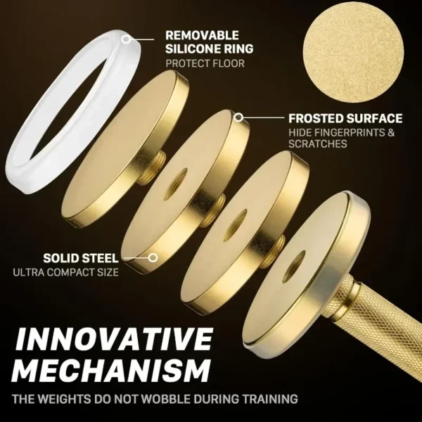 Upgraded Adjustable Steel Dumbbells 40LB / 60LB - 2 in 1 Dumbbell Barbell Set for Home Gym Workout - Compatible - Image 2