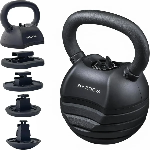 Adjustable Kettlebell 30lb Weight Training Fitness Exercise Full Body Workout 5 in 1 for Home Gym Beginners Woman