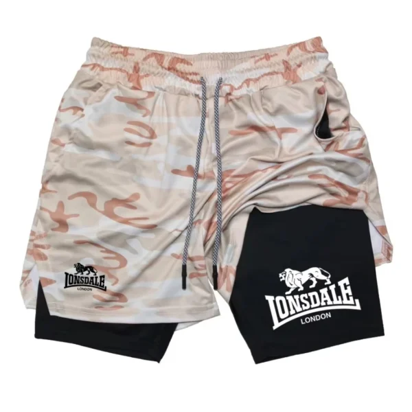 Print 2 in 1 Running Shorts for Men Gym Workout with Phone Pocket Towel Loop Summer Sport Athletic Activewear RL00093 - Image 5