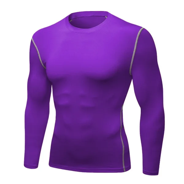 1pcs Men's Long-sleeved Thermal Underwear Male Thin Tight Fitting Fast Dry Elastic Fitness Tops Man Autumn Winter Sprots Wear - Image 5