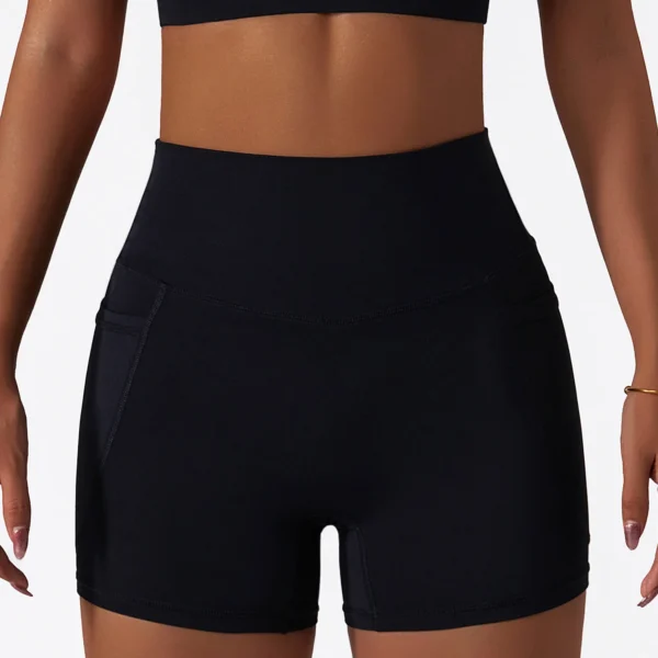 Summer High Waist Yoga Shorts Women Gym Push Ups Hip Lift Pants Pocket Breathable Fitness Running Cycling Sports Shorts Women - Image 5