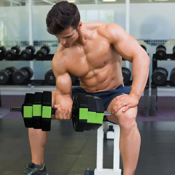 4 in 1 Adjustable Dumbbell Set,44lbs Weight Set with Iron Handle Used as Kettlebell, Barbell, Push up Stand for Home Gym,Octagon - Image 5