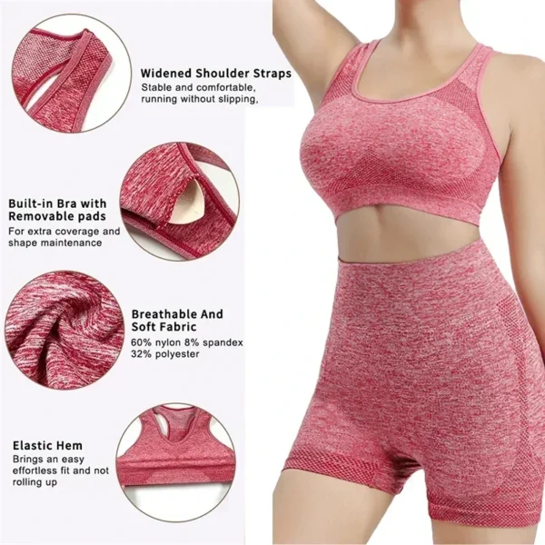 Yoga Set Gym Shorts Women Sport Bras Brassiere Workout Tops for Women Yoga Clothes Fitness Leggings Gym Set Seamless Yoga Sets - Image 4