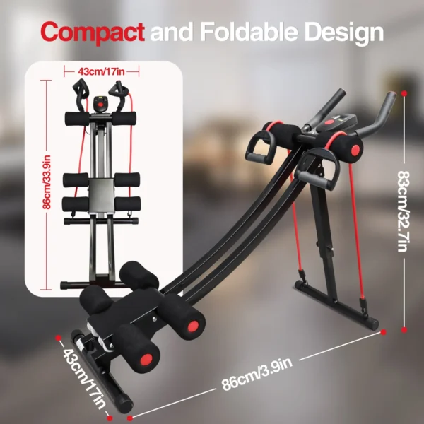GIKPAL Foldable Ab Machine Ab Workout Equipment for Home Gym,Core & Abdominal Trainer Fitness Equipment Max 440lbs LCD Display - Image 2