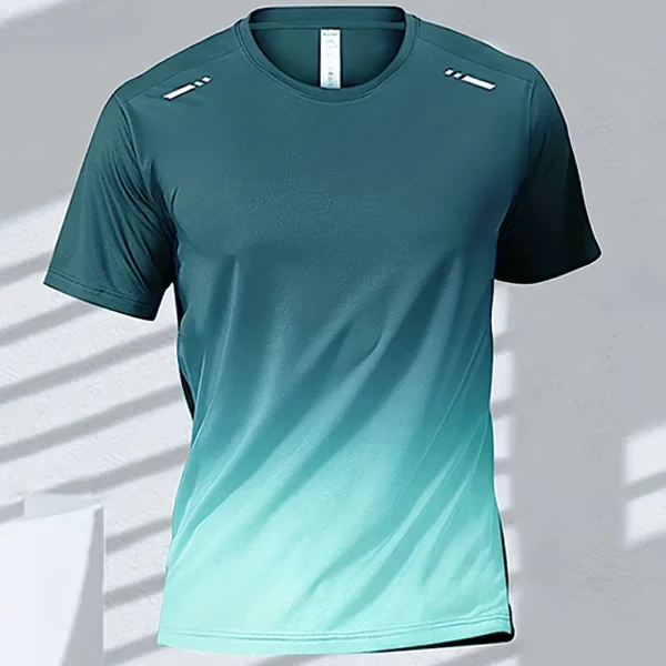 Men's T-Shirts Sports Fitness Sportswear Quick-Drying Gradient Short Sleeve Tops Outdoor Basketball Training Running Men Clothes - Image 6
