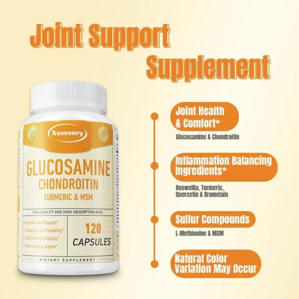Glucosamine Chondroitin MSM Turmeric - for Joint & Bone Health Nutrition Supplement, Relieves Joint Pain, Promote Joint Mobility - Image 5