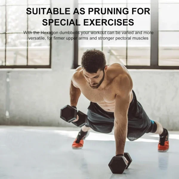 1piece 30LB Rubber Coated Solid Cast Iron Dumbbell with Contoured Chrome Handle, Hexagon Head,for Home Exercise and Gym Training - Image 3