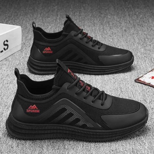 Men's Thin Flat Stain Resistant Lightweight Soft Sole Casual Comfortable Shoes Fashionable Streamlined Non-Slip Sneakers - Image 4