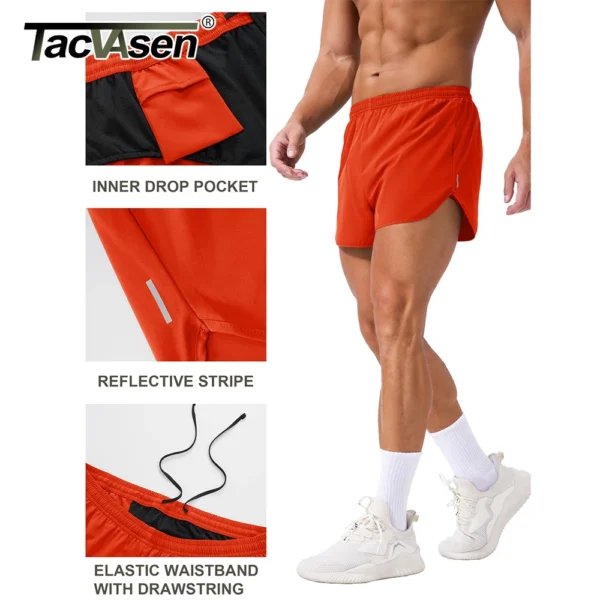 TACVASEN Mesh Liner Running Shorts for Men Summer 3 Inch Quick Dry Gym Lightweight Shorts Mens for Athletic Workout Exercise - Image 4