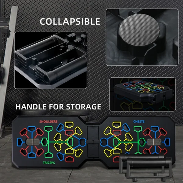 Portable Multifunctional Push-up Board Set With Handles Foldable Fitness Equipment For Chest Abdomen Arms And Back Training - Image 4