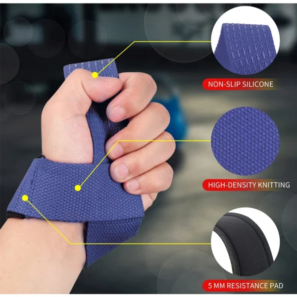 Weightlifting Straps Dropshipping 1 Pair Lifting Wrist Anti-Slip Silicone Strength Training Strap Hand Grips Wrist Support - Image 2