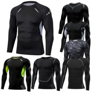 Men‘s Compression Shirts Quick Dry Stretch Shirts Sport Fitness Cycling Running T-Shirts Workout Training Underwear Gym Clothing