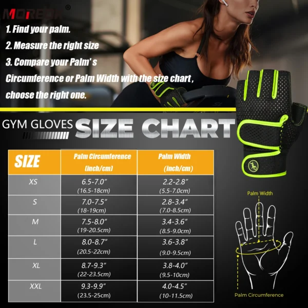 Gym Gloves for Men Women Weight Lifting Fitness Gloves Bodybuilding Training Workout Sport Exercise Gloves Spinning Bike Cycling - Image 6