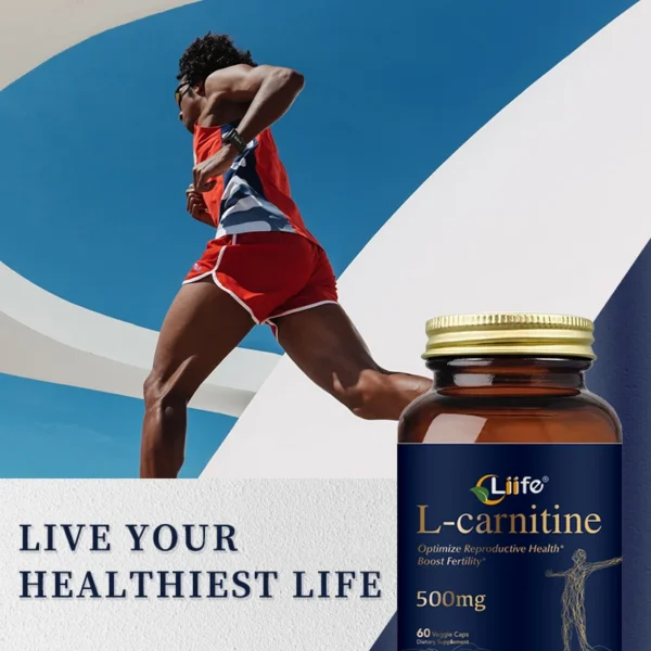 Liife L-Carnitine-500mg,60 capsules per bottle-supports sports nutrition and antioxidants,Highly Absorbable,Made in the USA - Image 5