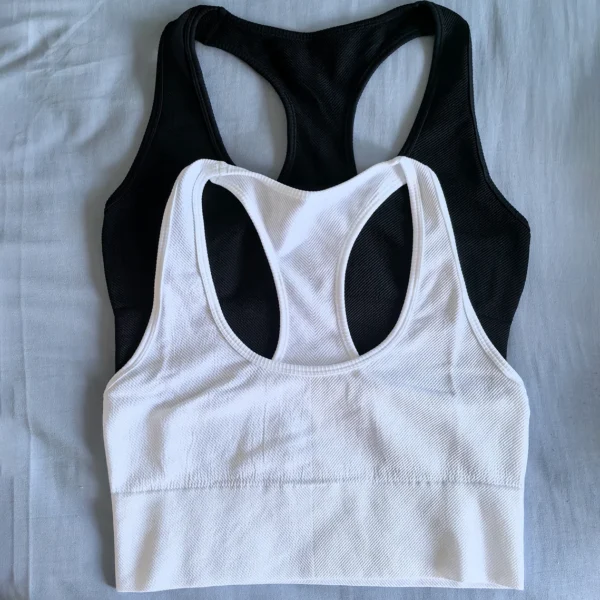 Mileegirl Seamless Women Yoga Bra Ribbed Sports Crop Tops Racer Back Gym Tank Top No Pads Quick Drying Fitness Workout Tops - Image 5