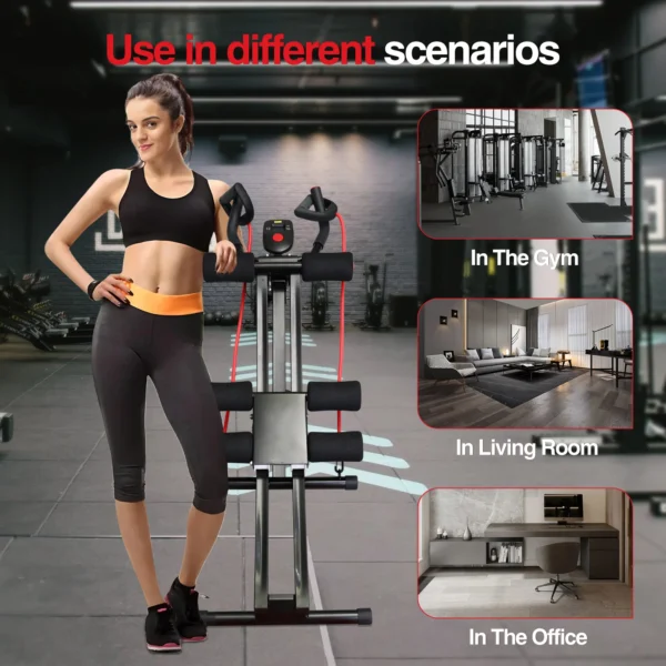 GIKPAL Foldable Ab Machine Ab Workout Equipment for Home Gym,Core & Abdominal Trainer Fitness Equipment Max 440lbs LCD Display - Image 4